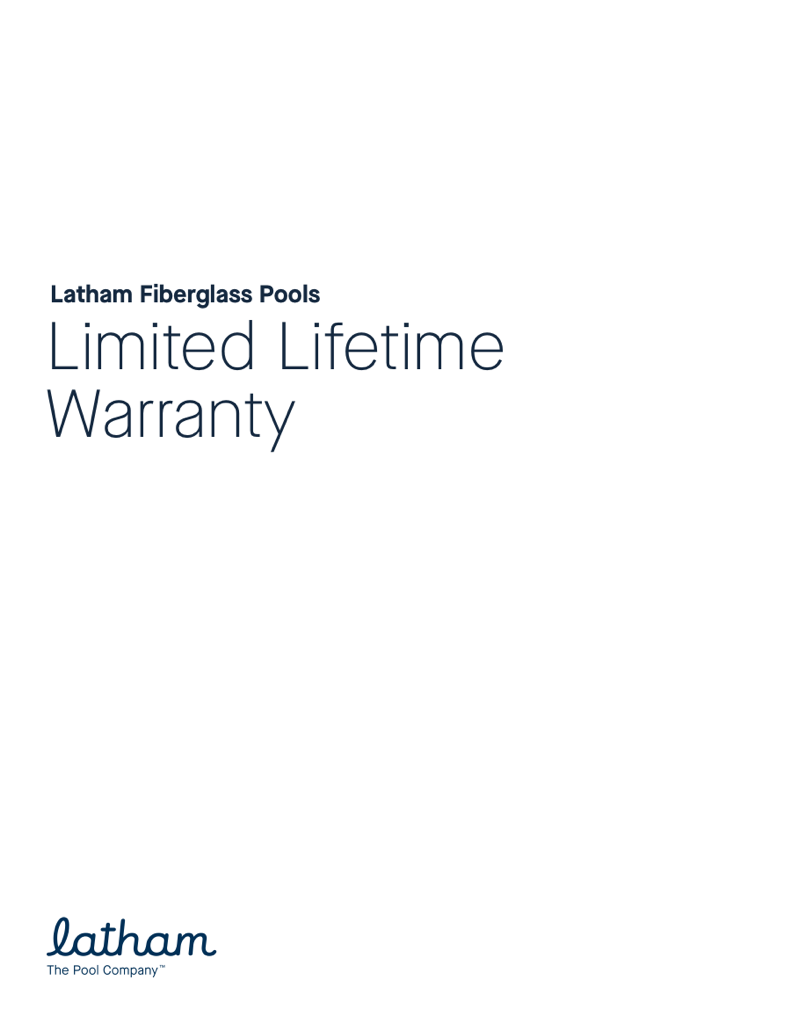 Latham Pools Limited Lifetime Warranty